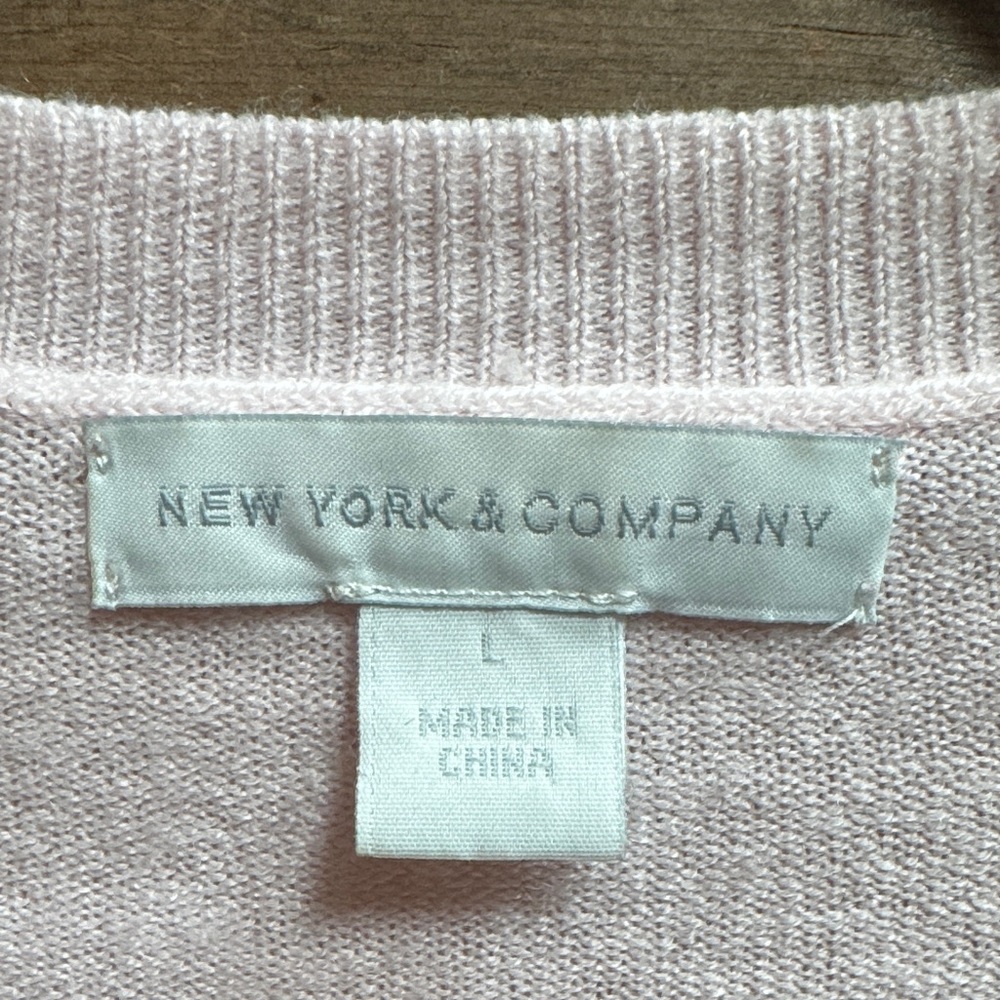 New York & Company Light Pink Cardigan Sweater - Picture 2 of 3